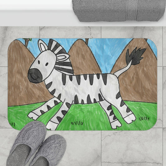 Zebra Graphic Hipster Zebra Animal Bath Mat