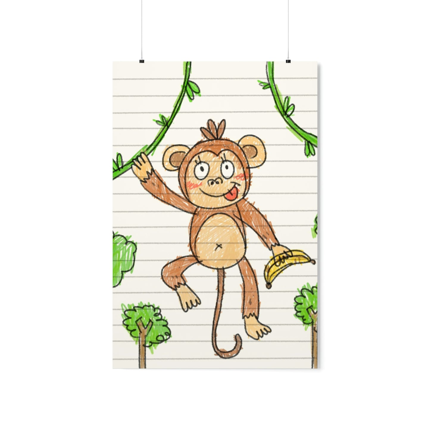 Graphic Monkey - Fun Zoo Clothing for Ape Lovers Premium Matte Vertical Posters