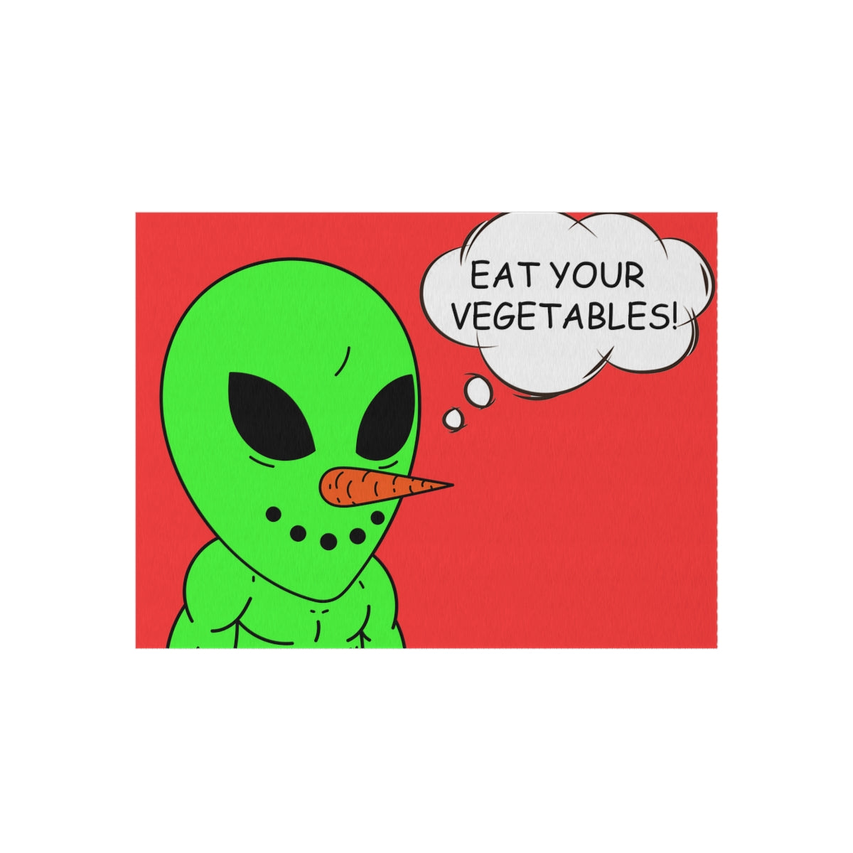 Veggie Visi The Vegetable Visitor Alien Eat Your Veg Outdoor Rug