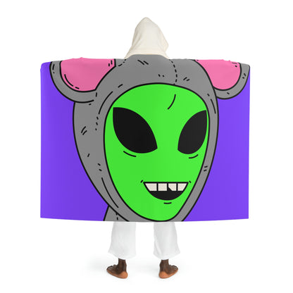 The Visitor Mouse Alien Character Hooded Sherpa Fleece Blanket