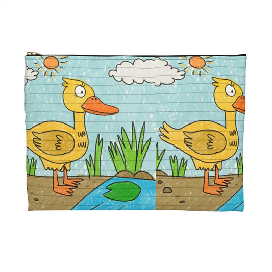 Yellow Duck Bird Pond Accessory Pouch