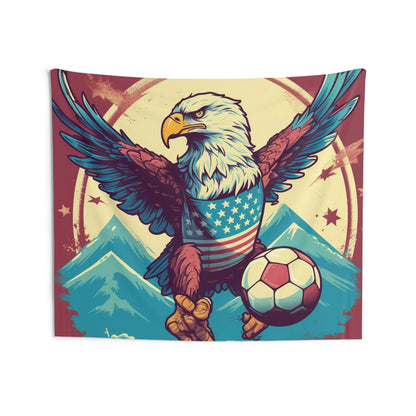 American Bald Eagle Soccer Athletic Team USA Graphic Indoor Wall Tapestries