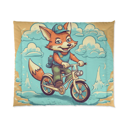 Fox Bike Ride Adventure Graphic Cyclist Comforter