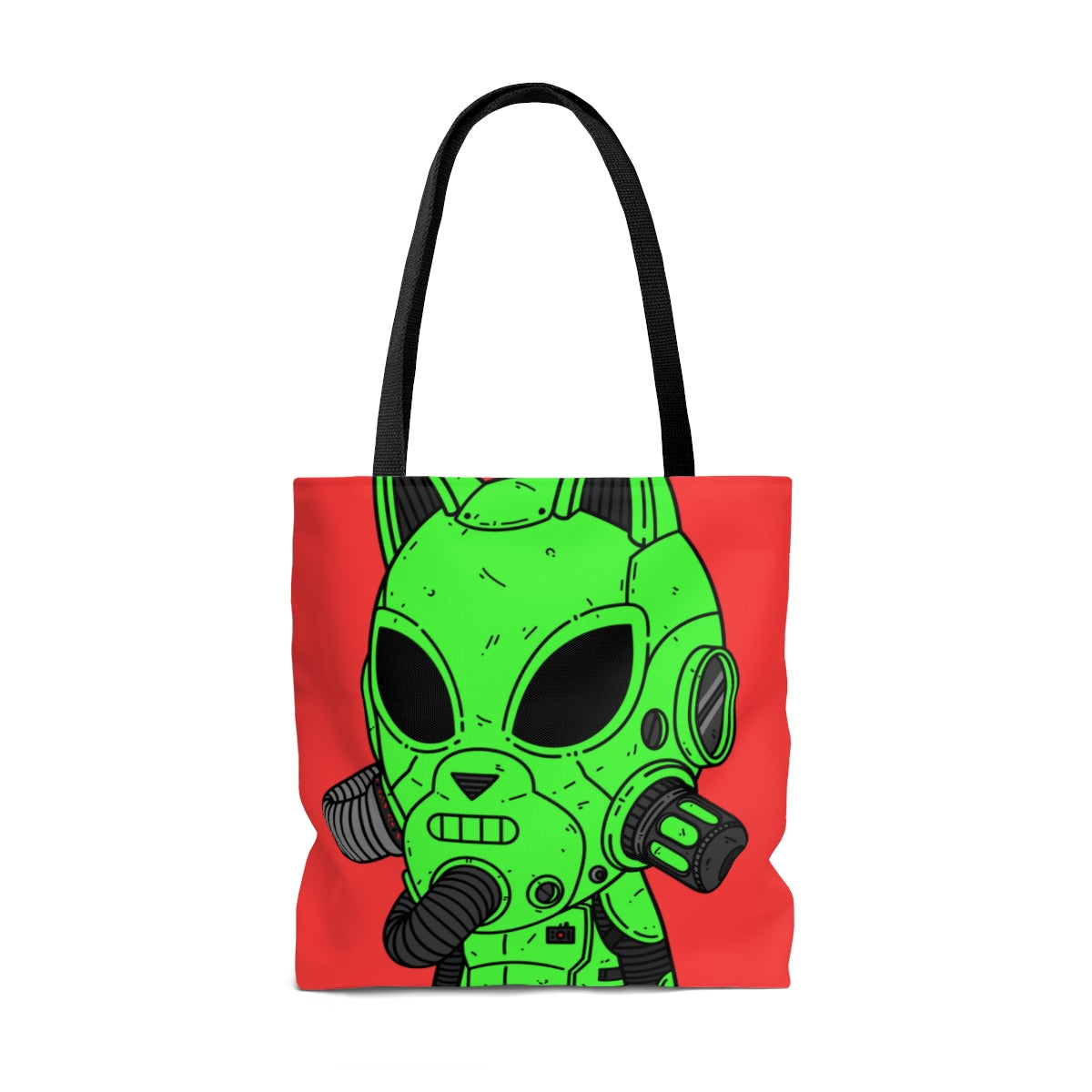 Cat Ears Armored Green Future Alien Cyborg Machine Visitor AOP Tote Bag