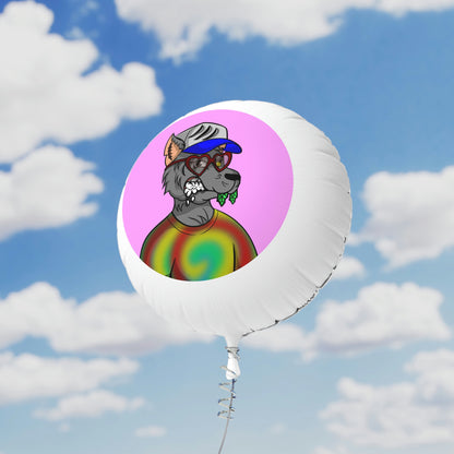 Heart Wolf Werewolve Tiedye Mylar Helium Balloon