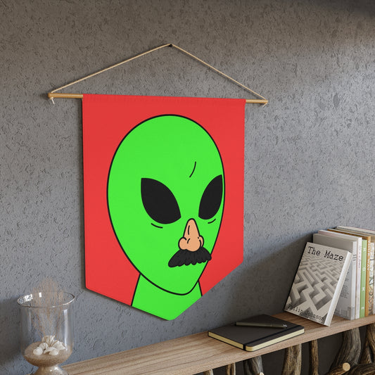 Green Visitor Alien Disguised Fake Nose Pennant