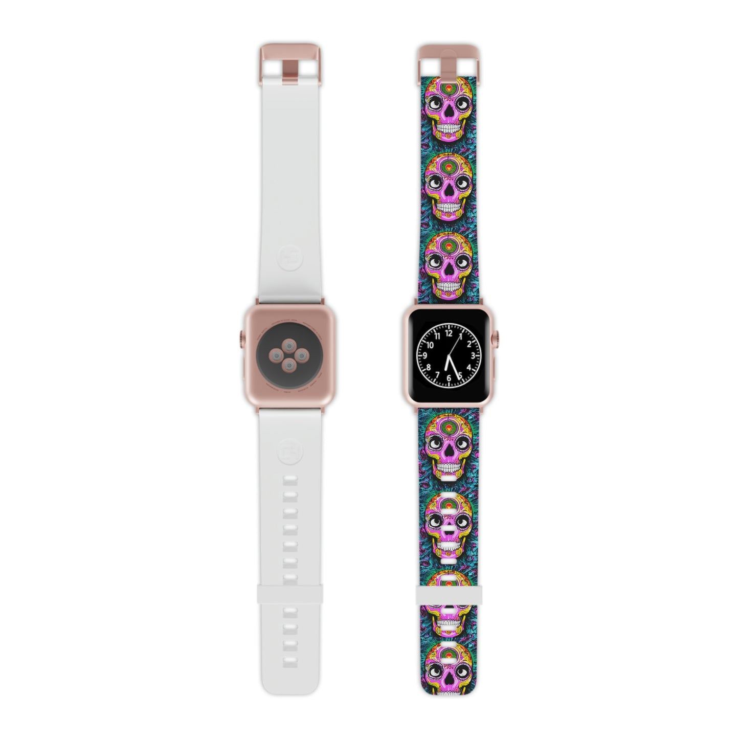 Trippy psychedelic Skull Skeleton Head Face Watch Band for Apple Watch