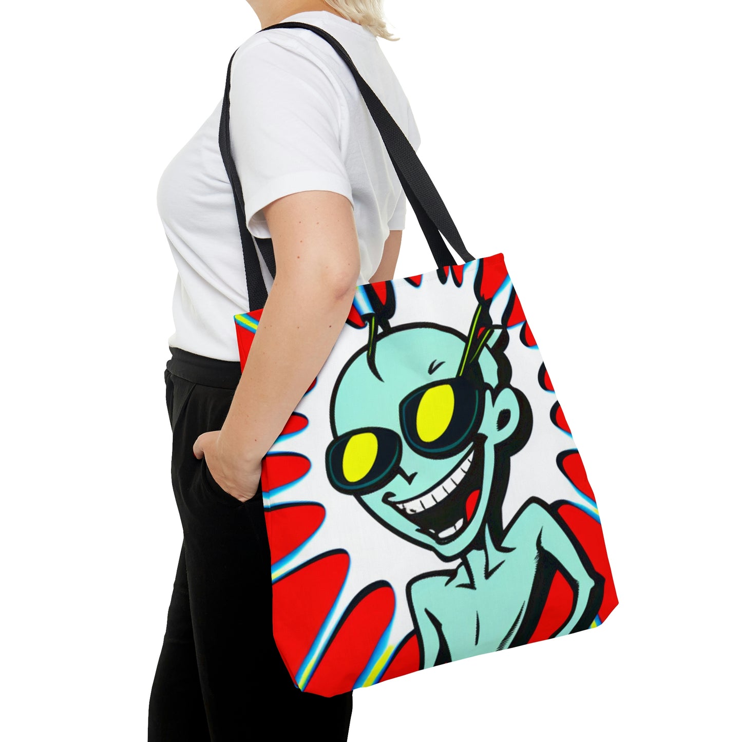 Alien Cartoon Happy Style Pop Culture Tote Bag (AOP)