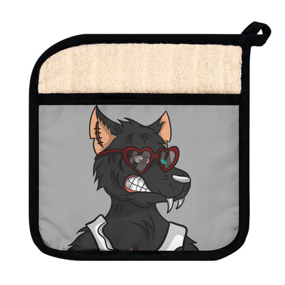 Heart Valentine Black Wolf Cyborg - Portavasos con bolsillo