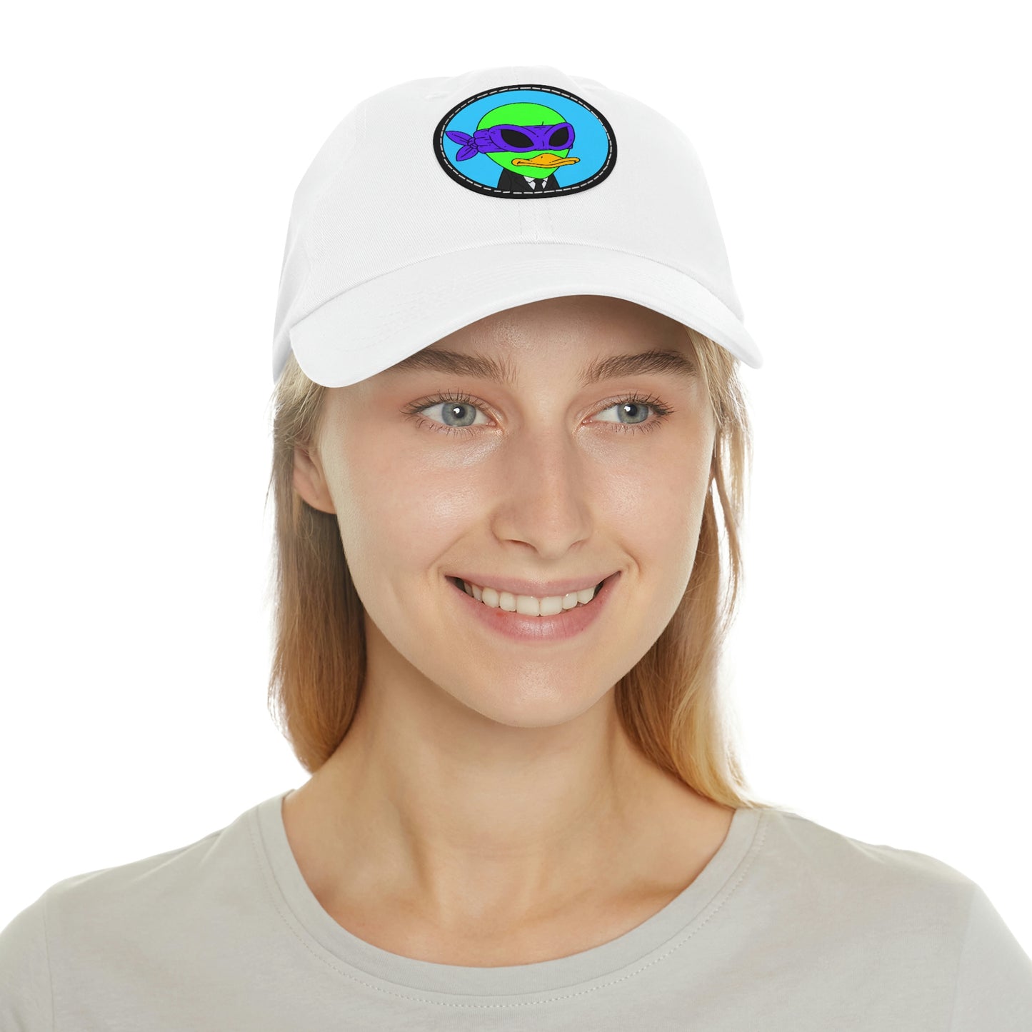 Visitor 751 Alien Dad Hat with Leather Patch (Round)