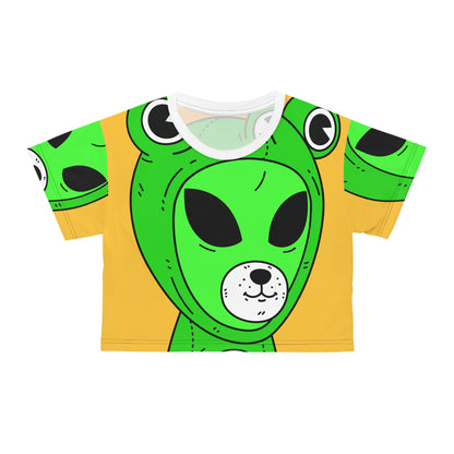 Frog Alien Visitor Crop Tee (AOP)