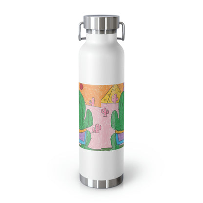 Desert Cactus Sumo Wrestler Graphic Copper Vacuum Insulated Bottle, 22oz