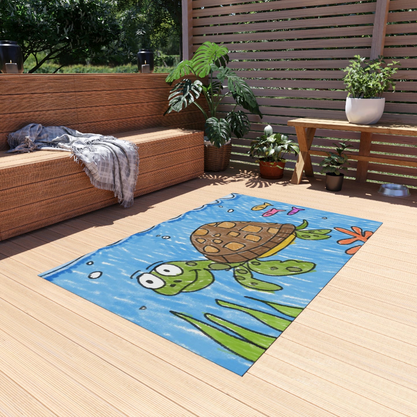 Sea Turtle Beach Sand Ocean Outdoor Rug