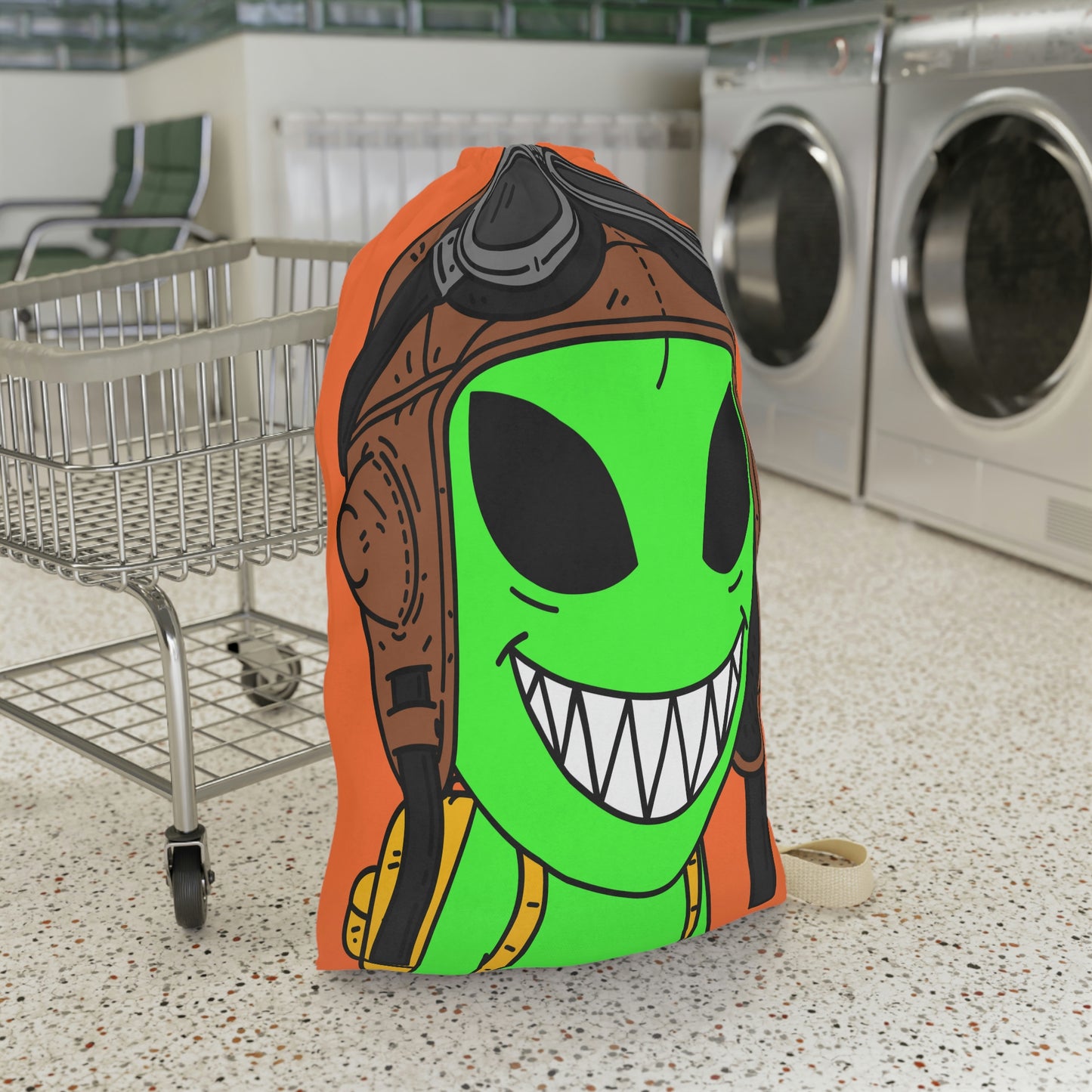 Space Force Aviator Alien Visitor Laundry Bag