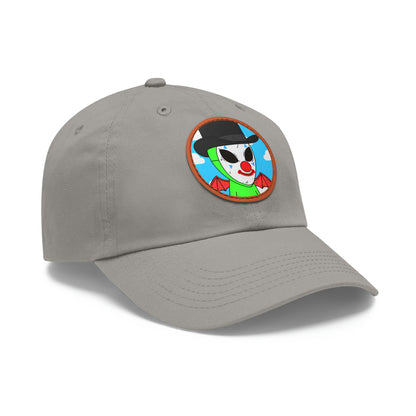 Clown Visitor Green Alien w/ Devil Wings Dad Hat with Leather Patch (Round)