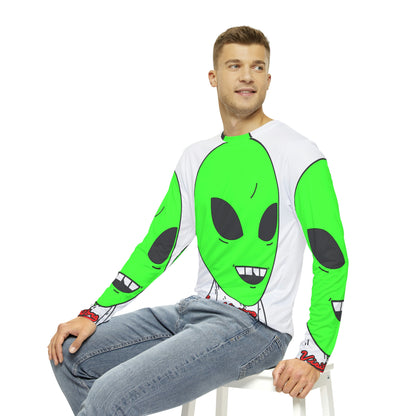 Visitors Sport Team Jersey Green Alien Chipped Tooth Character Men's Long Sleeve AOP Shirt