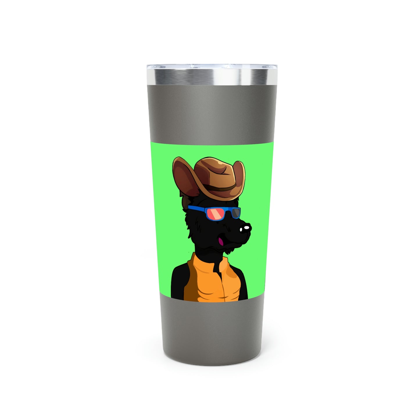 Cowgirl Wolf Cyborg Wolve Vaso aislado al vacío de cobre, 22 oz