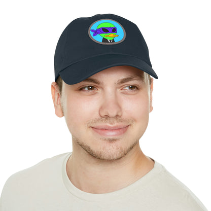 Visitor 751 Alien Dad Hat with Leather Patch (Round)