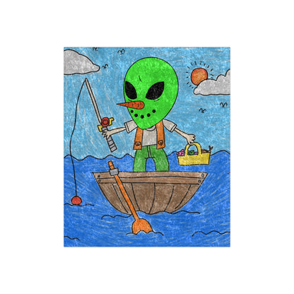 Sea Fish Hunter Veggie Visi Vegetable Visitor Alien Crushed Velvet Blanket