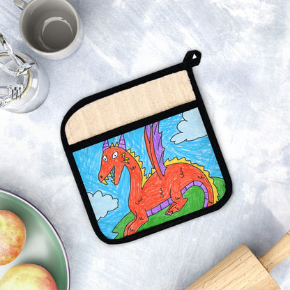 Fierce Dragon Medieval Pot Holder with Pocket