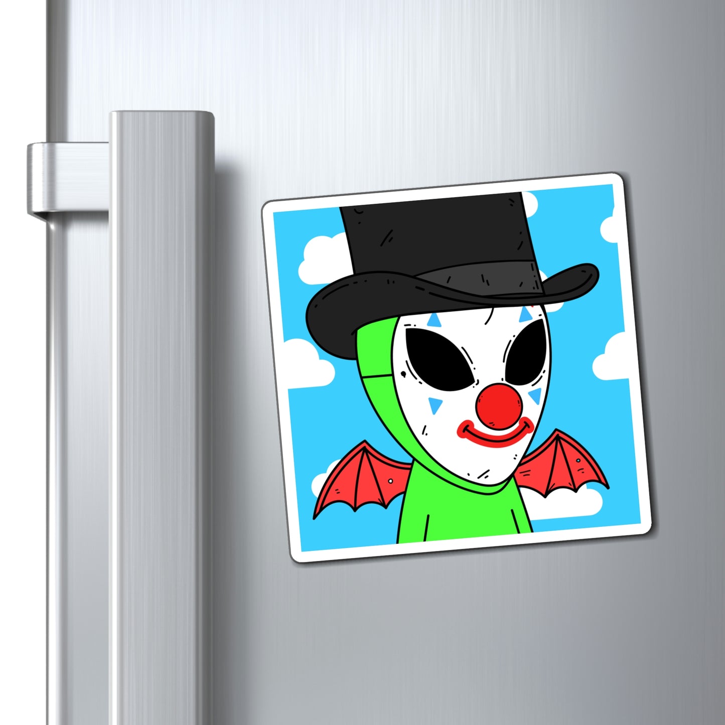 Clown Visitor Green Alien w/ Devil Wings Magnets