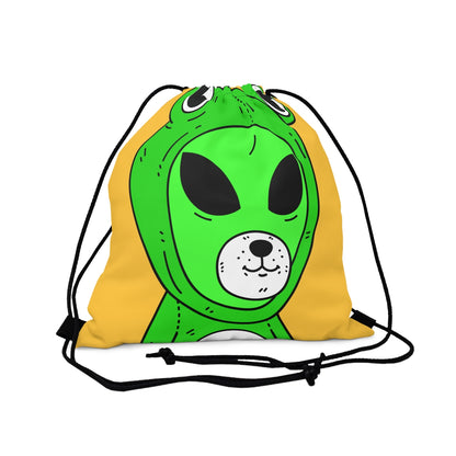 Green Kek Frog Alien Space Character Cartoon Dog Bear Face Visitor Outdoor Drawstring Bag