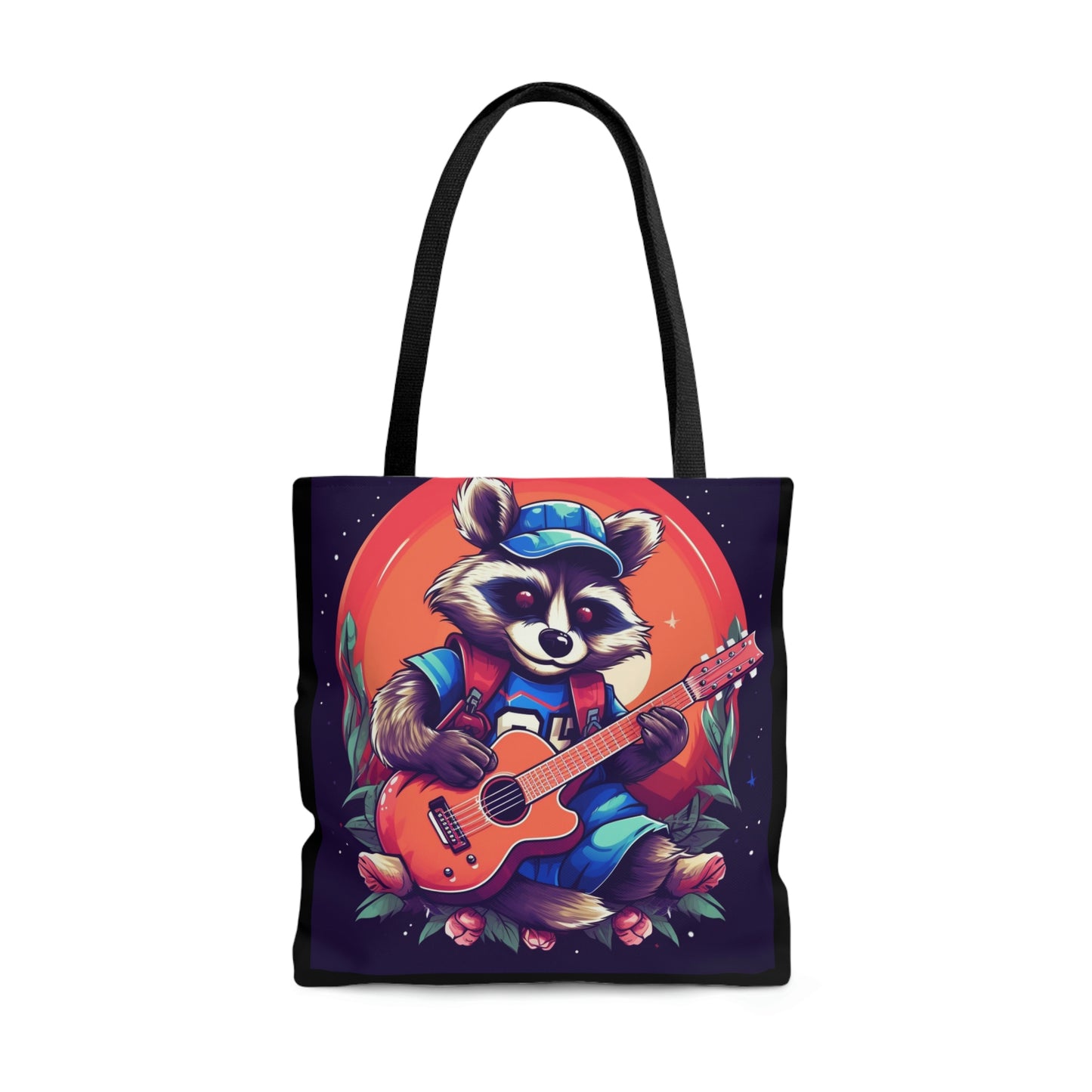 Acoustic Guitar Raccoon - Furry Animal Musician Decor Tote Bag (AOP)