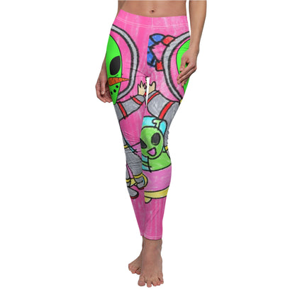 Veggie Visi Alien Vegetable Visitor UFO Women's Cut & Sew Casual Leggings