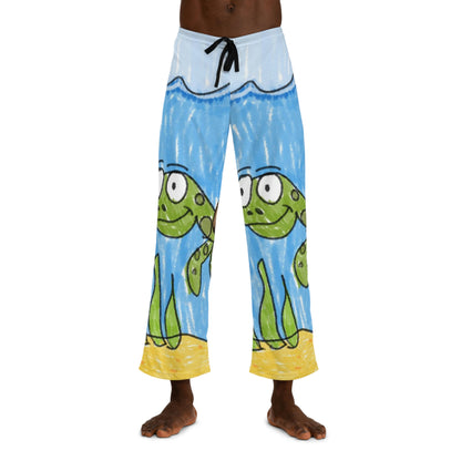 Sea Turtle Beach Sand Ocean Men's Pajama Pants (AOP)