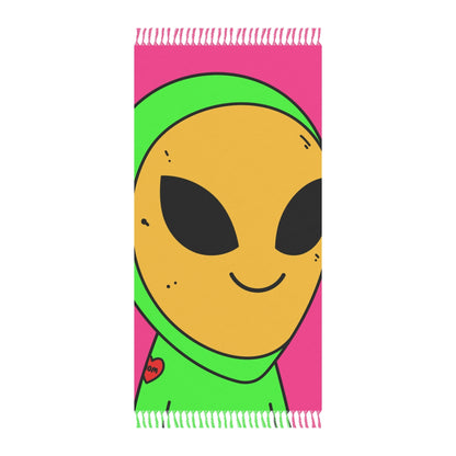 Máscara amarilla Visi Alien Facemask Visitante Mamá Tatuaje Corazón Boho Beach Cloth