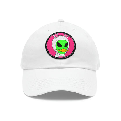 Beak Duck Alien Rabbit Bunny Dad Hat with Leather Patch (Round)