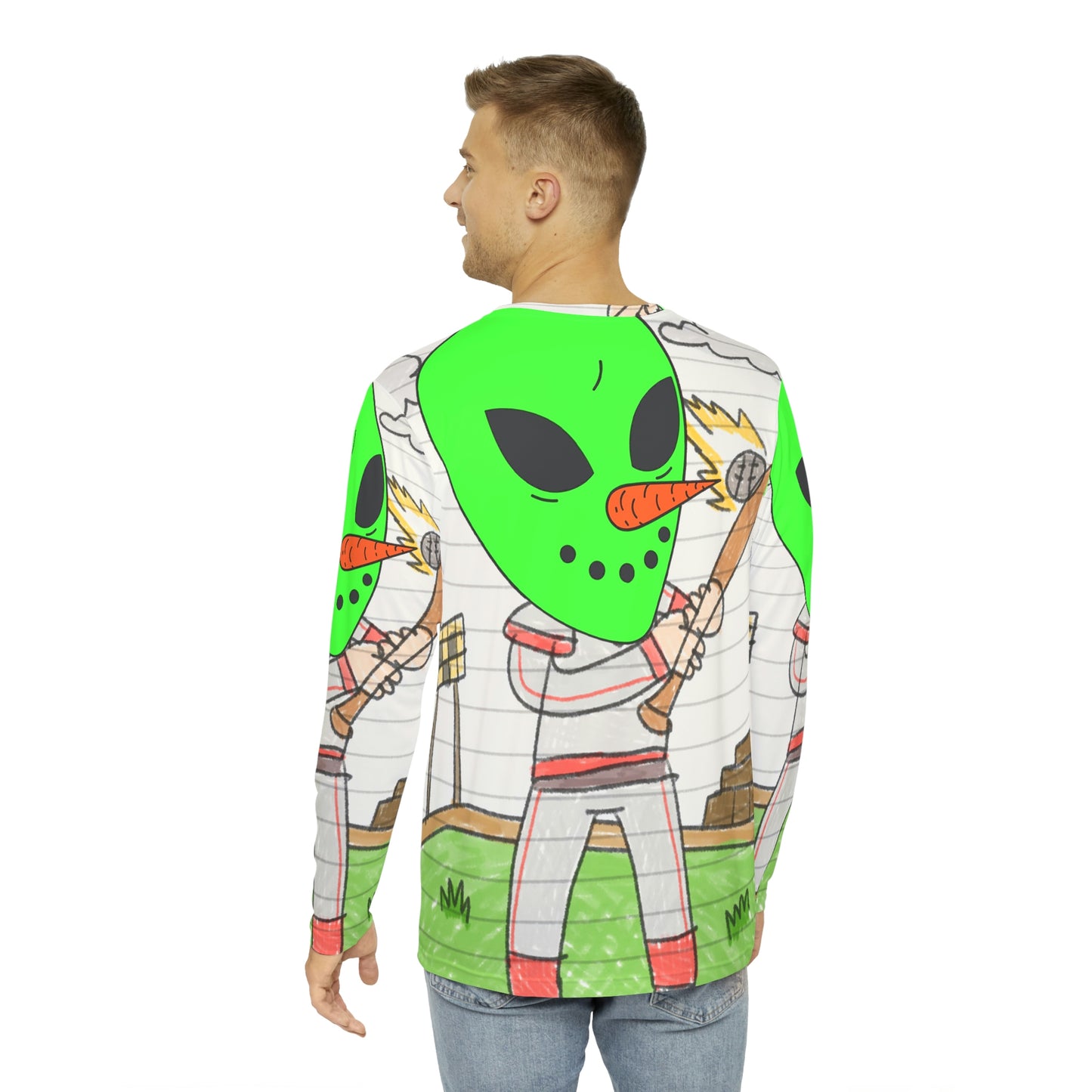 Baseball Veggie Visi Vegetable Visitor Alien Sport Men's Long Sleeve AOP Shirt