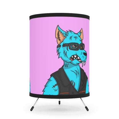 Lámpara con trípode Werwolve Aqua Blue Fur Animal Dog Wolf con pantalla impresa de alta resolución, enchufe US\CA 