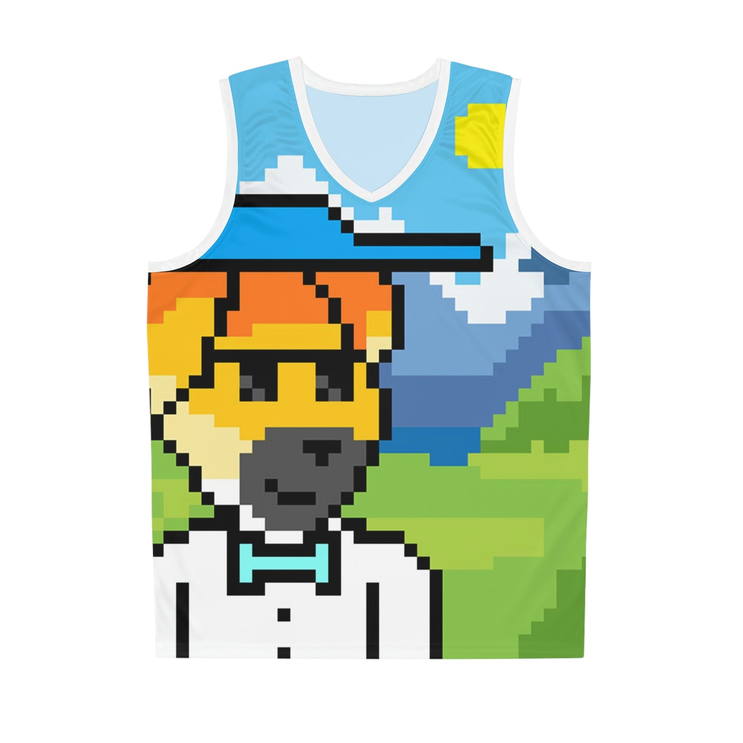 Perro Animal Mascota Pixel Baloncesto Jersey (AOP) 