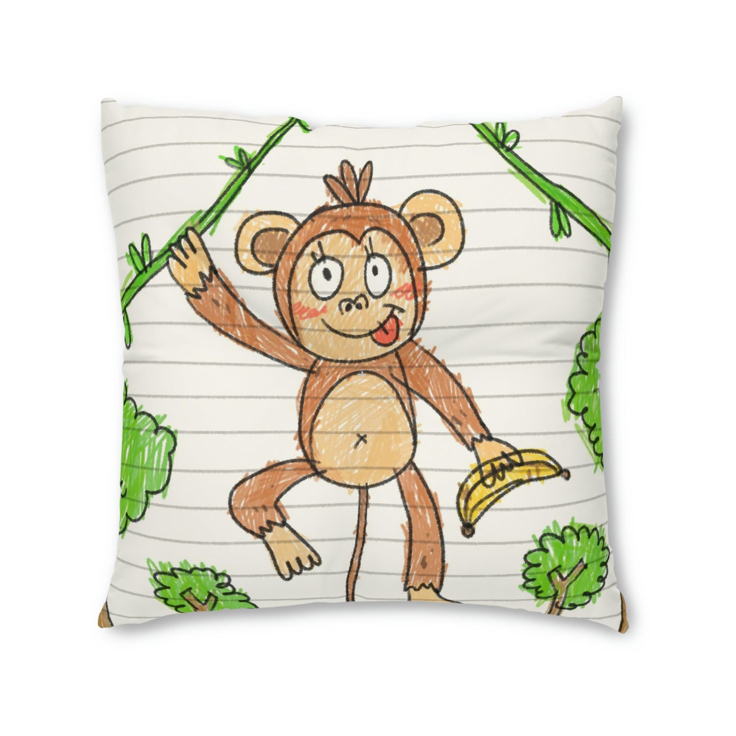 Graphic Monkey - Fun Zoo Clothing for Ape Lovers Tufted Floor Pillow, Square