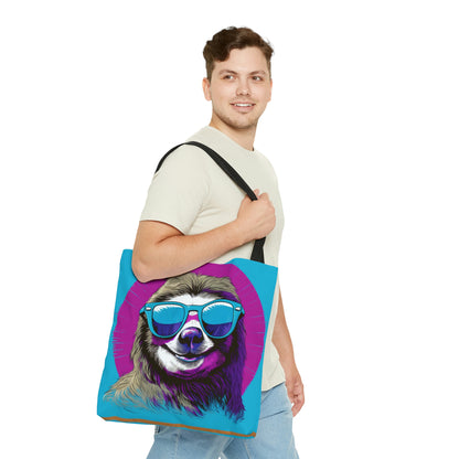 Galactic Sloth Retro-Inspired Animal Tote Bag (AOP)