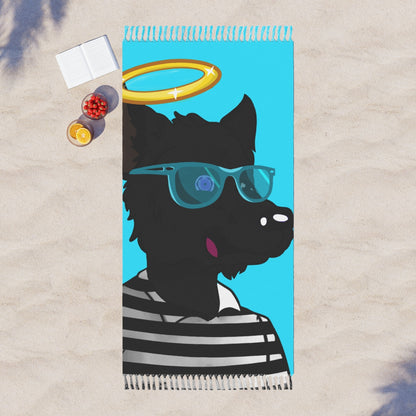 Cyborg Wolve Angel Halo Striped Shirt Glasses Wolf Boho Beach Cloth