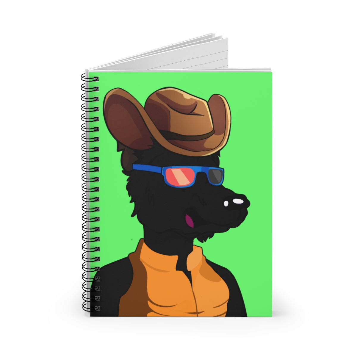 Cowgirl Cowboy Hat Werewolve Cyborg Wolf Spiral Notebook - Ruled Line