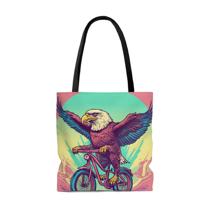 Bicycle Bike American Eagle Biker Graphic Tote Bag (AOP)