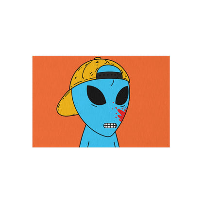 Blue Blood Visitor Alien Cartoon Outdoor Rug