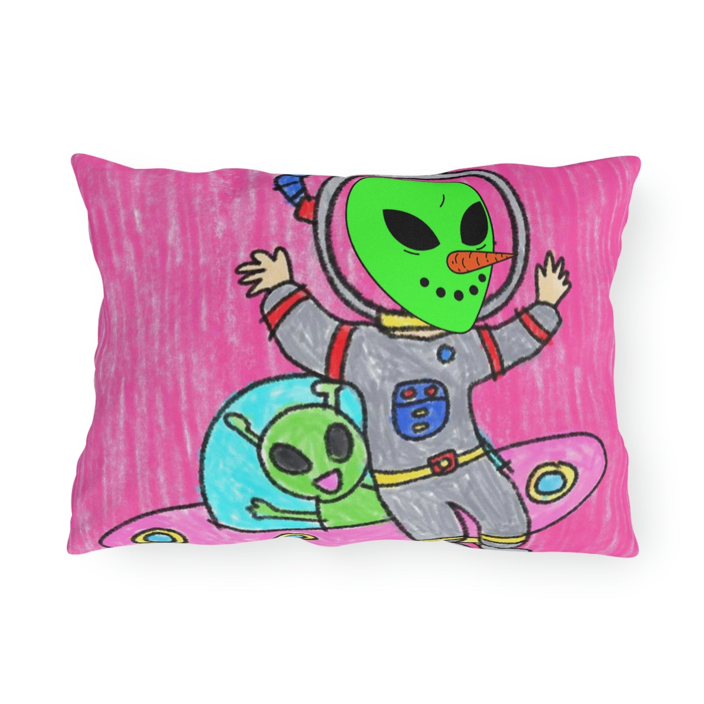 Veggie Visi Alien Vegetable Visitor UFO Outdoor Pillows