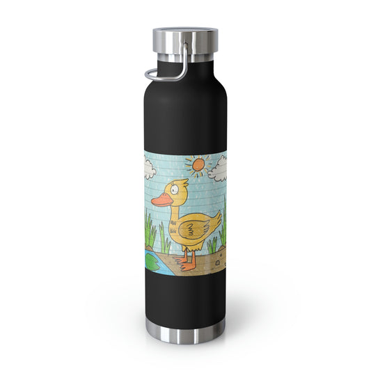 Yellow Duck Bird Pond Copper Vacuum Insulated Bottle, 22oz