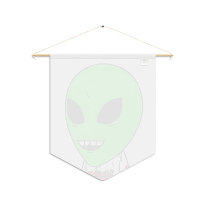 Visi Jersey Chipped Tooth Large Smile Face Green Alien Visitor Pennant