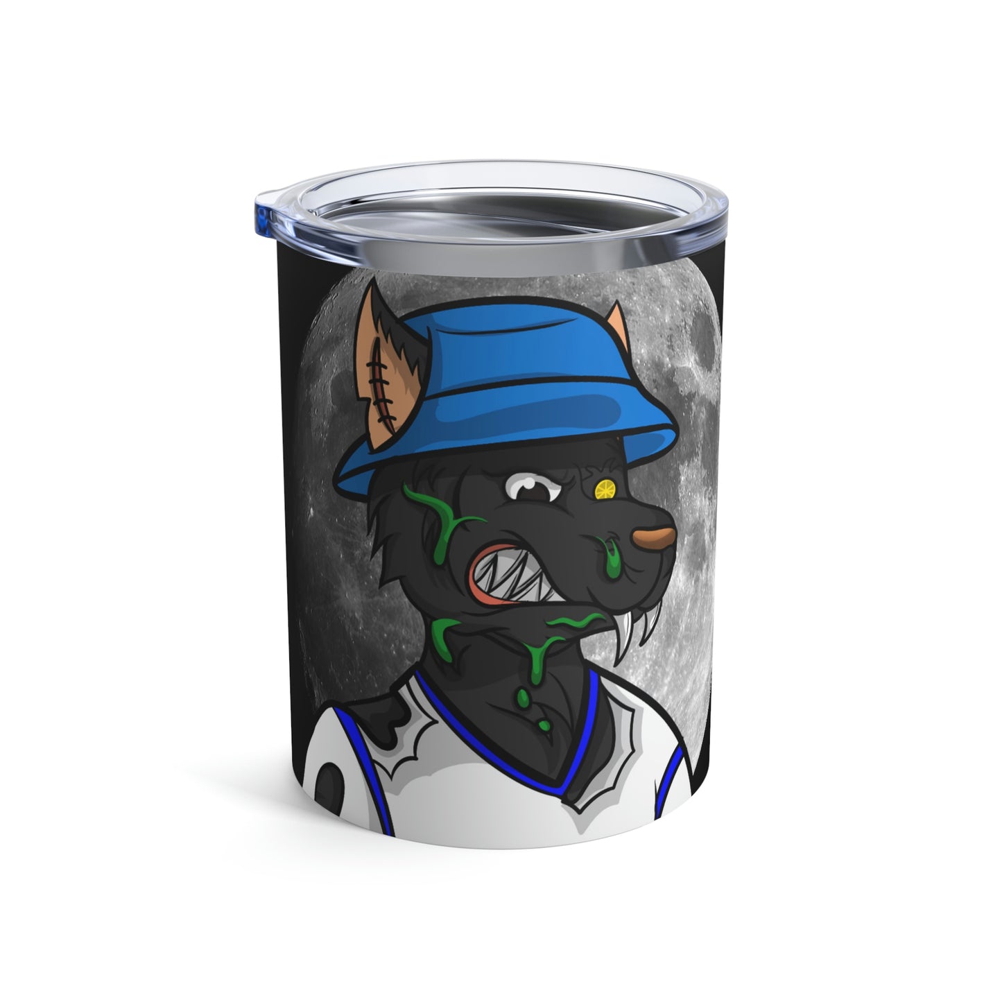 Vaso de luna llena Cyborg hombre lobo lobo 10oz