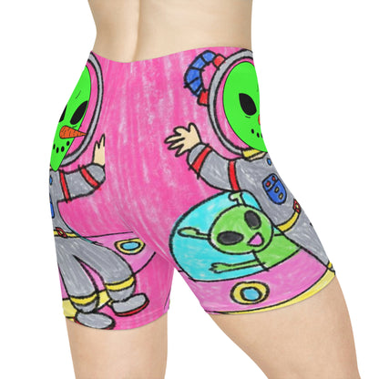 Veggie Visi Alien Vegetable Visitor UFO Women's Biker Shorts