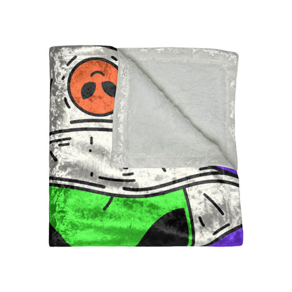 The Visitor Green Alien Space Traveler Crushed Velvet Blanket - Visitor751