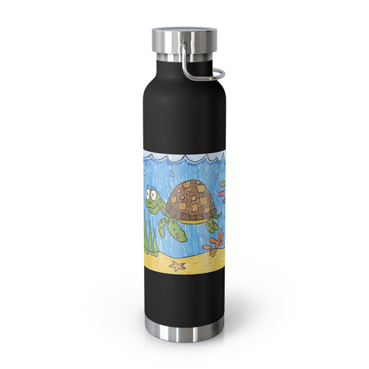 Sea Turtle Beach Sand Ocean Copper Vacuum Insulated Bottle, 22oz