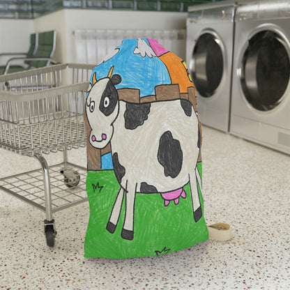 Cow Moo Farm Barn Animal Character Laundry Bag