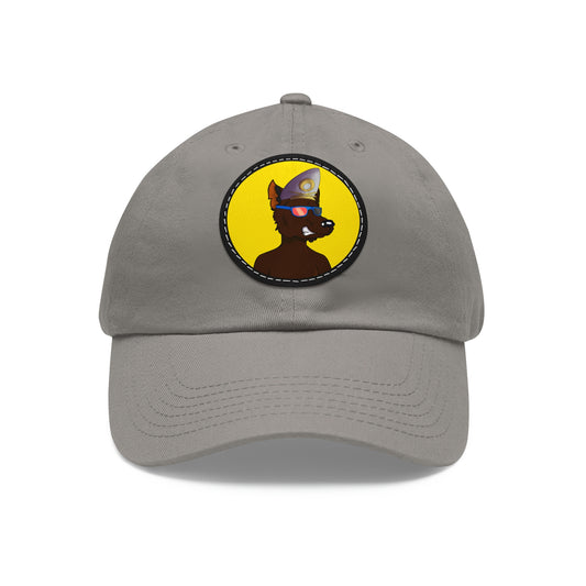 Dog Ship Yacht Captain Werewolf Cyborg Dad Hat with Leather Patch (Round)