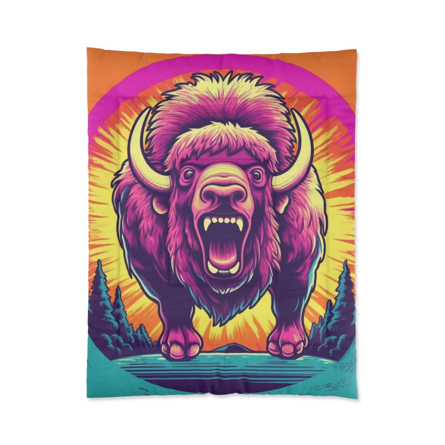 Buffalo American Bison Graphic USA Style Comforter